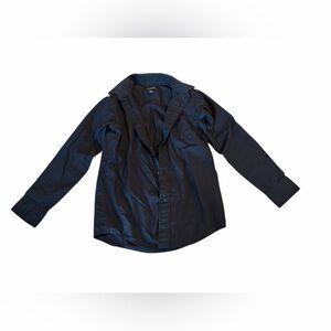 George Black Button Down Shirt Boys Size L (10-12) Long Sleeve Uniform Casual